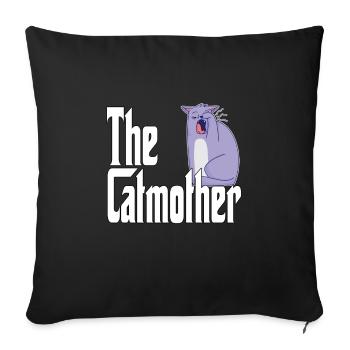 Maman chat La mère chat folle Chat Mère Kitty Maman - Housse de coussin décorative 45 x 45 cm - noir - Devant