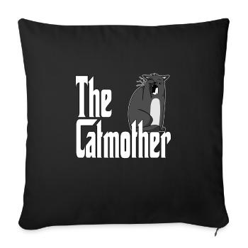 Maman chat La mère chat folle Chat Mère Kitty Maman - Housse de coussin décorative 45 x 45 cm - noir - Devant