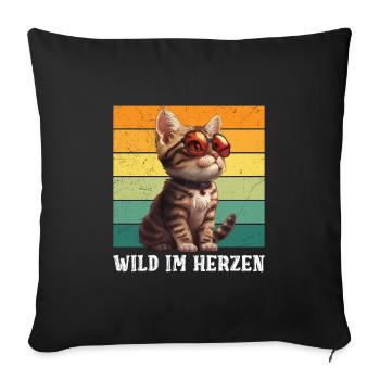 Chats du Bengale SAUVAGE DANS LE CŒUR Chats du Bengale - Housse de coussin décorative 45 x 45 cm - noir - Devant