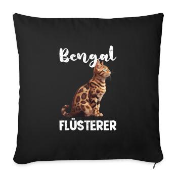 Cat Dad BENGAL CATS WHISPERER Funny - Sofa pillowcase 17,3'' x 17,3'' (45 x 45 cm) - black - Front