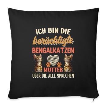 Chat du Bengale JE SUIS LE TRISTEMENT CÉLÈBRE CHAT DU BENGALE - Housse de coussin décorative 45 x 45 cm - noir - Devant