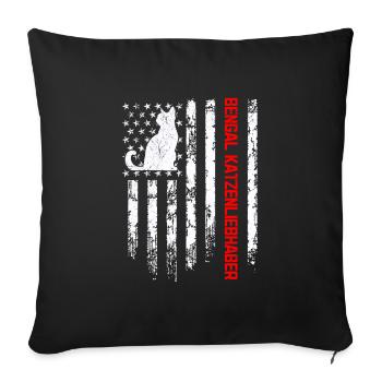 Bengal Cat Owner BENGAL CAT LOVER - Sofa pillowcase 17,3'' x 17,3'' (45 x 45 cm) - black - Front
