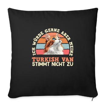 Turc Van AIMERAIT MAIS MON TURC VAN - Housse de coussin décorative 45 x 45 cm - noir - Devant