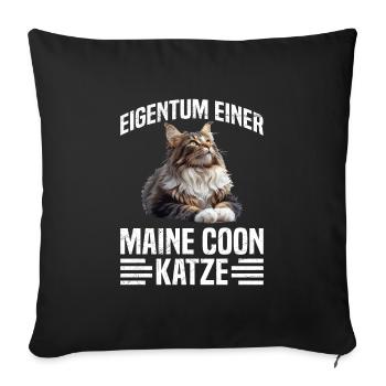 Maine Coon PROPRIÉTÉ D’UN CHAT MAINE COON - Housse de coussin décorative 45 x 45 cm - noir - Devant