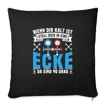 Système de réfrigération pour les techniciens en réfrigération Mécaniciens d’installations - Housse de coussin décorative 45 x 45 cm - noir - Devant