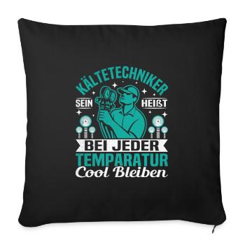 Métier de la climatisation en tant que frigoriste - Housse de coussin décorative 45 x 45 cm - noir - Devant