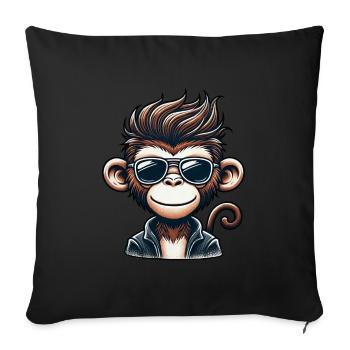Cool Chimpanzee Sunglasses 50s 60s Retro Monkey - Sofa pillowcase 17,3'' x 17,3'' (45 x 45 cm) - black - Front