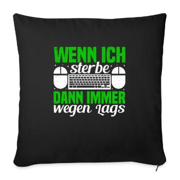 Videogamer Gaming Headset Gaming Controller Zocken - Sofa pillowcase 17,3'' x 17,3'' (45 x 45 cm) - black - Front