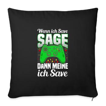 Gaming Casque de jeu Jeu vidéo Clavier Gamer - Housse de coussin décorative 45 x 45 cm - noir - Devant
