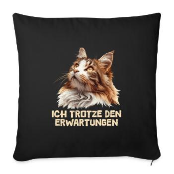Maine Coon I DEFY EXPECTATIONS Funny - Sofa pillowcase 17,3'' x 17,3'' (45 x 45 cm) - black - Front