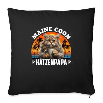 MAINE COON KATZENPAPA Vintage Maine Coon - Sofakissenbezug 45 x 45 cm - Schwarz - Vorne