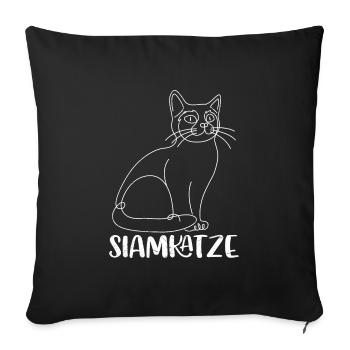 Siamese Cats SIAMESE CATS Lovers Siamese Cat - Sofa pillowcase 17,3'' x 17,3'' (45 x 45 cm) - black - Front