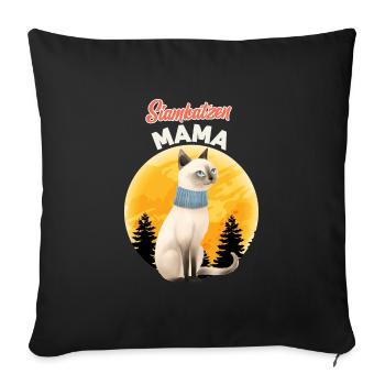SIAMESE MOM SIAMESE CAT MOM Siamese Cats - Sofa pillowcase 17,3'' x 17,3'' (45 x 45 cm) - black - Front