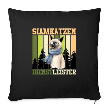 SIAMESE CATS SERVICE PROVIDER Vintage Siamese Cats - Sofa pillowcase 17,3'' x 17,3'' (45 x 45 cm) - black - Front