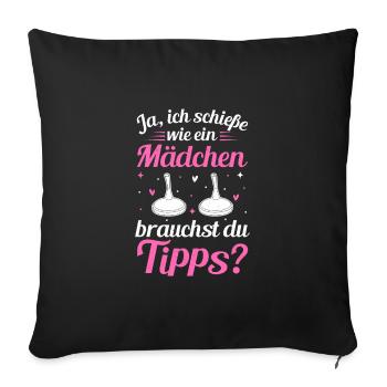 Curling season Curling Curling - Sofa pillowcase 17,3'' x 17,3'' (45 x 45 cm) - black - Front