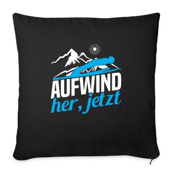 Ski Suit Ski Flying Winter Sports Skis for - Sofa pillowcase 17,3'' x 17,3'' (45 x 45 cm) - black - Front