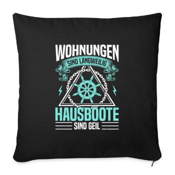Boatmen, houseboat license for - Sofa pillowcase 17,3'' x 17,3'' (45 x 45 cm) - black - Front