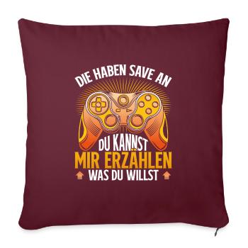 Zocken Videogamer Gaming PC Headset Controller - Sofa pillowcase 17,3'' x 17,3'' (45 x 45 cm) - burgundy - Front