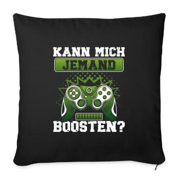 Gamer Zocken Headset Gaming Controller Konsole PC - Sofakissenbezug 45 x 45 cm - Schwarz - Vorne