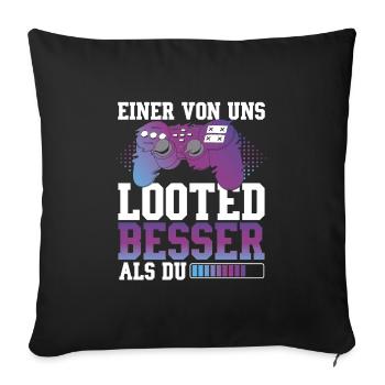Videogamer Gaming PC Headset Keyboard Gaming - Sofa pillowcase 17,3'' x 17,3'' (45 x 45 cm) - black - Front