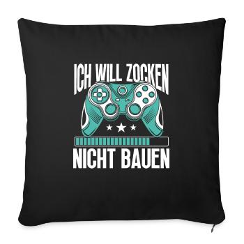 Gaming Headset Controller PC Gamer Zocken PC - Sofa pillowcase 17,3'' x 17,3'' (45 x 45 cm) - black - Front