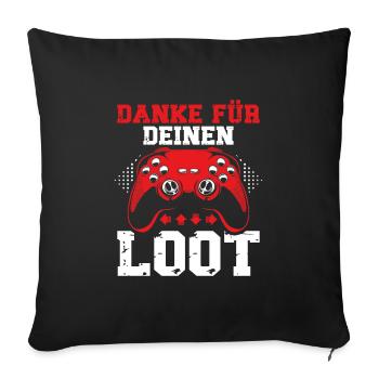 Moniteur de casque de jeu pour PC de contrôleur de jeu Zocken - Housse de coussin décorative 45 x 45 cm - noir - Devant