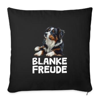 Australian Shepherd BLANKE FREUDE AUSSIE - Sofakissenbezug 45 x 45 cm - Schwarz - Vorne