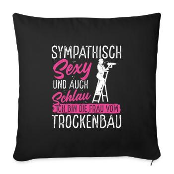 Drywall Woman Master Journeyman - Sofa pillowcase 17,3'' x 17,3'' (45 x 45 cm) - black - Front