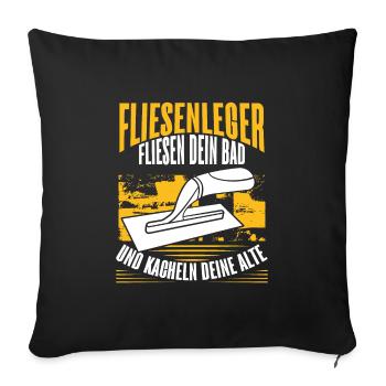 Tiler Construction Site Craftsman Journeyman - Sofa pillowcase 17,3'' x 17,3'' (45 x 45 cm) - black - Front