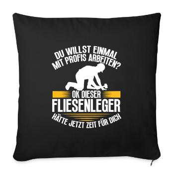 Tiler occupation craftsman journeyman - Sofa pillowcase 17,3'' x 17,3'' (45 x 45 cm) - black - Front