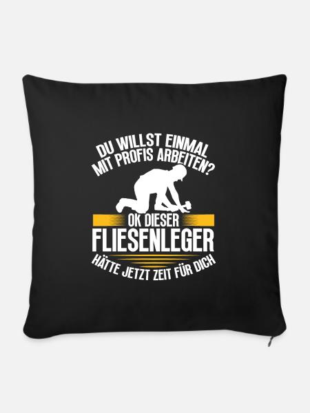 Plattenleger Beruf Handwerker Geselle - Sofakissenbezug 45 x 45 cm - Schwarz