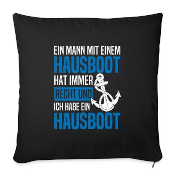 Houseboat captain boater Driving licence for - Sofa pillowcase 17,3'' x 17,3'' (45 x 45 cm) - black - Front