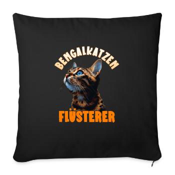 BENGAL CATS WHISPERERS Funny Bengal Cats - Sofa pillowcase 17,3'' x 17,3'' (45 x 45 cm) - black - Front