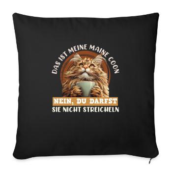 Propriétaires de chats NE CARESSEZ PAS MON MAINE COON - Housse de coussin décorative 45 x 45 cm - noir - Devant