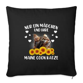 Maine Coon Owner JUST A GIRL AND HER - Sofa pillowcase 17,3'' x 17,3'' (45 x 45 cm) - black - Front