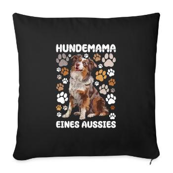 DOG MOM OF AN AUSSIE Owner Australian - Sofa pillowcase 17,3'' x 17,3'' (45 x 45 cm) - black - Front