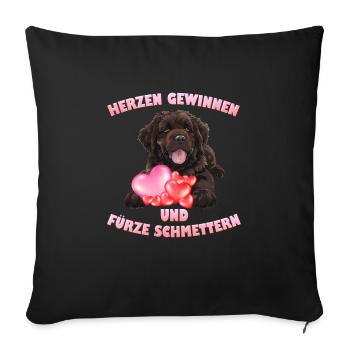 Newfie GAGNER LES CŒURS ET ÉCRASER LES PETS - Housse de coussin décorative 45 x 45 cm - noir - Devant