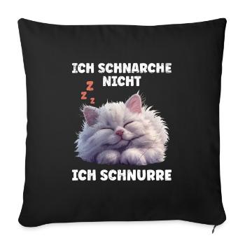Persian Cat Funny DON'T SNORE I PURR - Sofa pillowcase 17,3'' x 17,3'' (45 x 45 cm) - black - Front