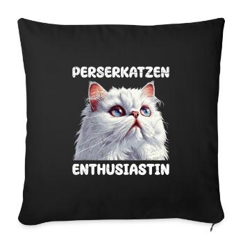 Amoureux des chats persans PERSAN ENTHUSIAST - Housse de coussin décorative 45 x 45 cm - noir - Devant