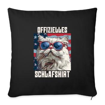 Chats Persans CHEMISE DE NUIT OFFICIELLE États-Unis - Housse de coussin décorative 45 x 45 cm - noir - Devant