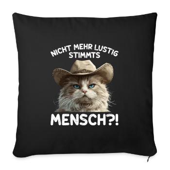Le chat persan n’est plus drôle, n’est-ce pas ?! - Housse de coussin décorative 45 x 45 cm - noir - Devant