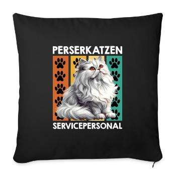 CHAT PERSAN SERVICE PERSONNEL Drôle Persan - Housse de coussin décorative 45 x 45 cm - noir - Devant
