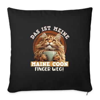 Propriétaires de chats C’EST MON MAINE COON NE TOUCHEZ PAS - Housse de coussin décorative 45 x 45 cm - noir - Devant