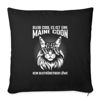 Maine Coon STAY COOL IT'S A MAINE COON NO - Sofa pillowcase 17,3'' x 17,3'' (45 x 45 cm) - black - Front