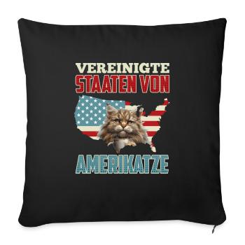 UNITED STATES OF AMERICATZE Funny United States - Sofa pillowcase 17,3'' x 17,3'' (45 x 45 cm) - black - Front