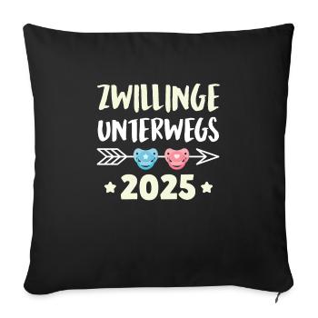 TWINS ON THE ROAD 2025 Enceinte enceinte - Housse de coussin décorative 45 x 45 cm - noir - Devant
