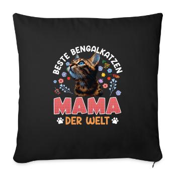 Chat Bengal MEILLEURE MAMAN CHAT BENGALE AU MONDE - Housse de coussin décorative 45 x 45 cm - noir - Devant