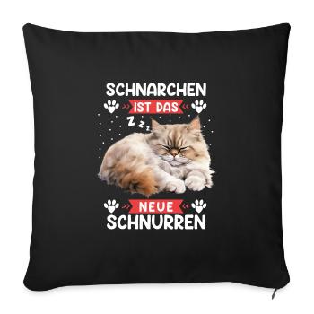 Persian Cat SNORING IS THE NEW PURR - Sofa pillowcase 17,3'' x 17,3'' (45 x 45 cm) - black - Front