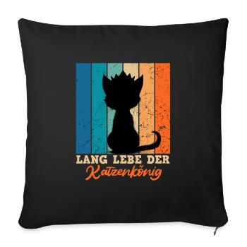Siamese Cats LONG LIVE THE CAT KING Siamese Cats - Sofa pillowcase 17,3'' x 17,3'' (45 x 45 cm) - black - Front