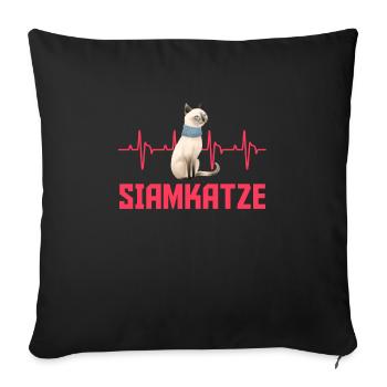 Siamese Cats SIAMESE Cat Owner Siamese Cat - Sofa pillowcase 17,3'' x 17,3'' (45 x 45 cm) - black - Front